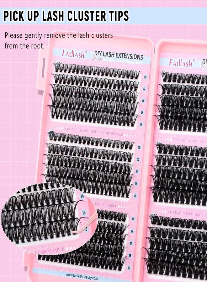 FADLASH Eyelash Clusters 30D+40D+50D+60D+80D+100D Individual Lashes Extensions D Curl Wispy Lash Clusters 10-18mm Natural Fluffy Cluster Eyelash DIY Eyelash Extensions for Beginners - Image 5
